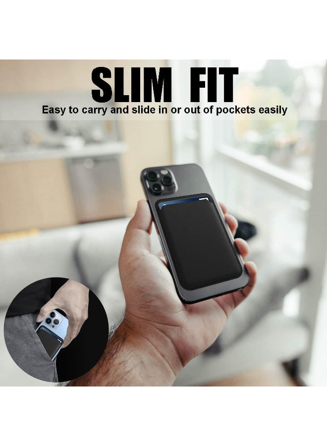 Ecosystem Offical Tecwoven Magnetic Wallet Compatible with MagSafe for iPhone 17 16 15 14 13 12 Pro Max Plus Model, None-Cutout Mag 3 Safe Card Holder Stick on for Apple Cell Phone (Navy Blue) - Image 4